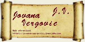 Jovana Vergović vizit kartica